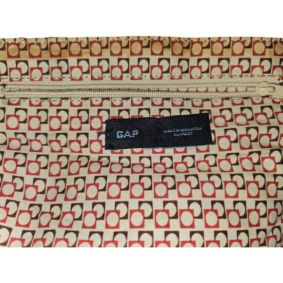 Vintage Y2k Gap Corduroy Hobo Shoulder Bag With Geometric Lining Clip Closure - Picture 5 of 16